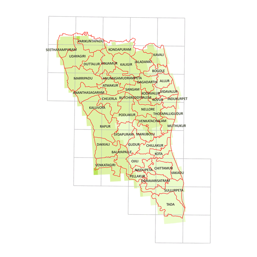 Storm surge inundation map for cyclone with wind speed 